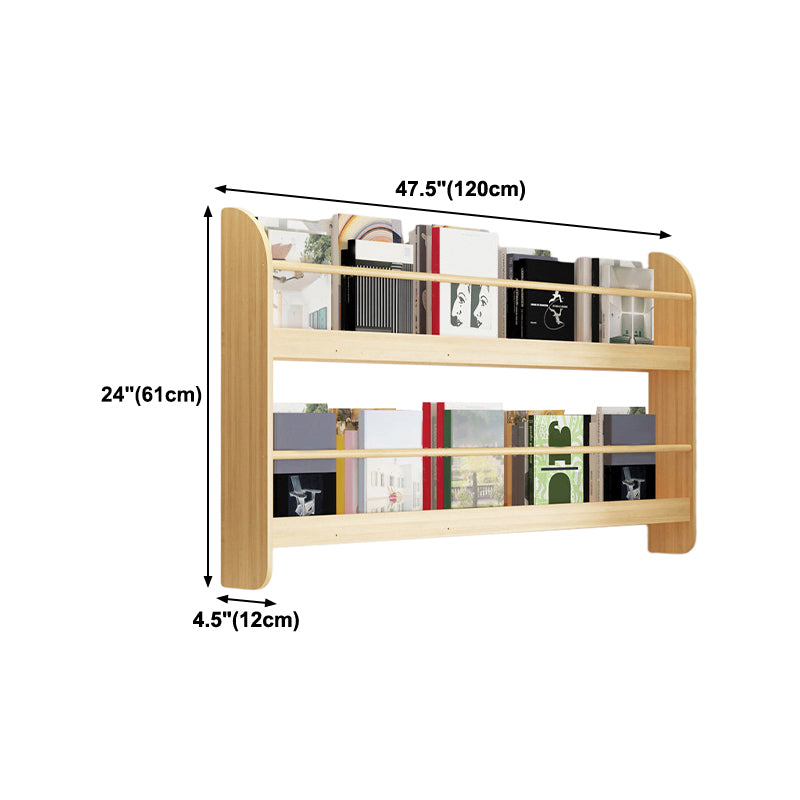 Pine Wood Wall Mounted Bookshelf Natural Scandinavian Bookcase for Bedroom Clearhalo 'Bookcases' 'Furniture' 'furniture_bookcases' 'Office Furniture' 4887075