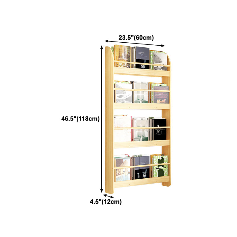 Pine Wood Wall Mounted Bookshelf Natural Scandinavian Bookcase for Bedroom Clearhalo 'Bookcases' 'Furniture' 'furniture_bookcases' 'Office Furniture' 4887076