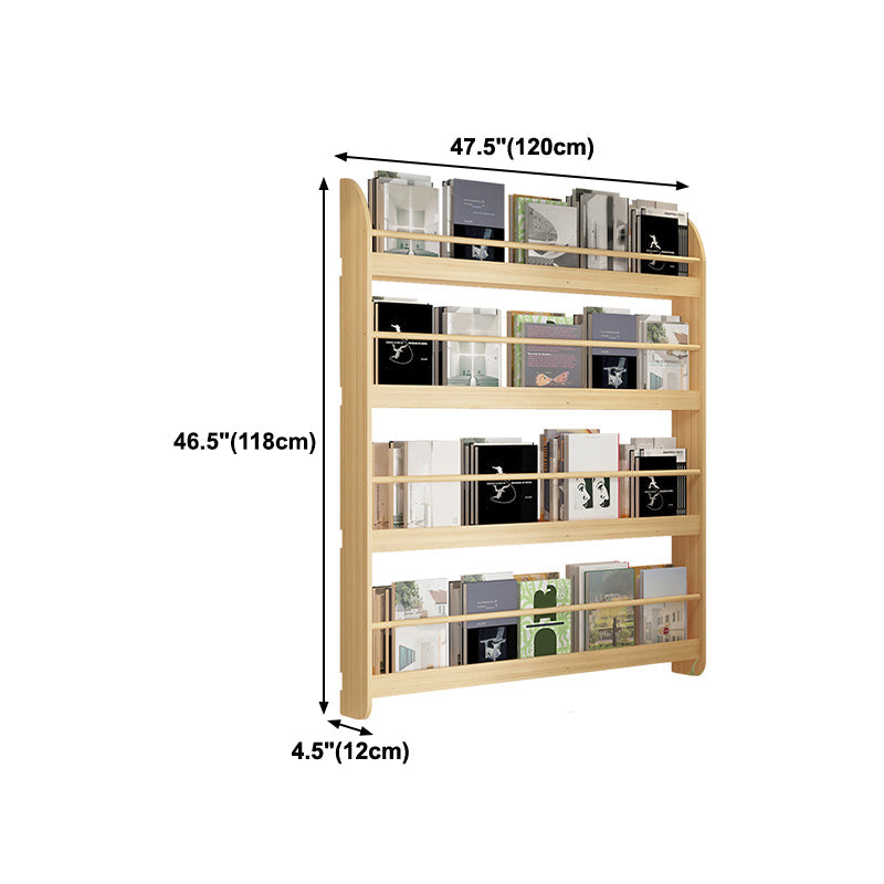 Pine Wood Wall Mounted Bookshelf Natural Scandinavian Bookcase for Bedroom Clearhalo 'Bookcases' 'Furniture' 'furniture_bookcases' 'Office Furniture' 4887079