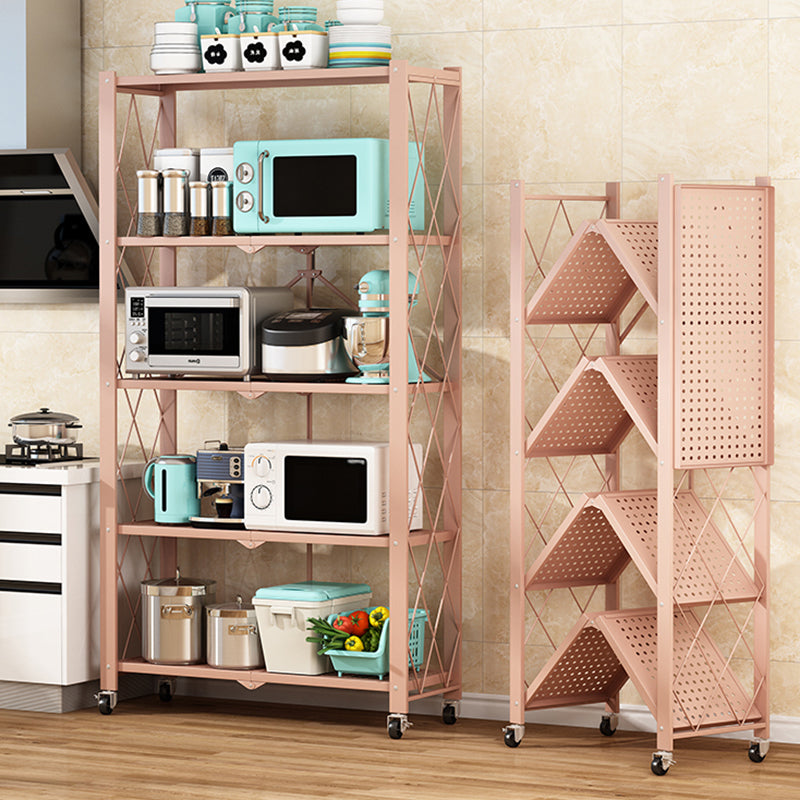 Foldable Bookshelf Scandinavian Style Bookcase for Home Office with Casters Clearhalo 'Bookcases' 'furn' 'furn_bookcases' 'Furniture' 'furniture_bookcases' 'Office Furniture' 4887086