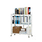 Foldable Bookshelf Scandinavian Style Bookcase for Home Office with Casters 24"L x 13.4"W x 33.9"H White Clearhalo 'Bookcases' 'furn' 'furn_bookcases' 'Furniture' 'furniture_bookcases' 'Office Furniture' 4887093