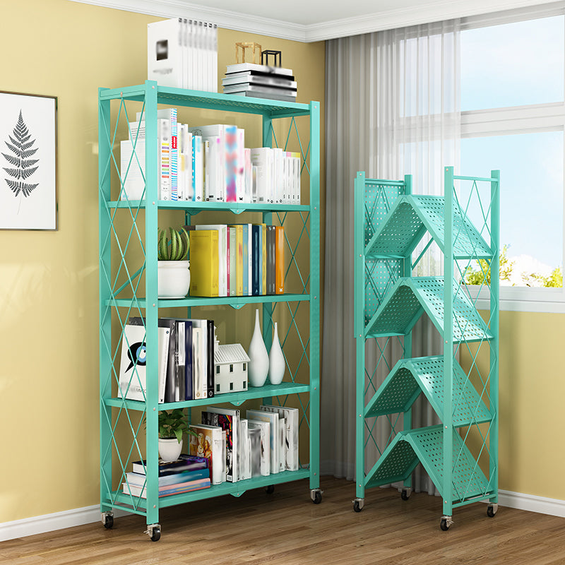 Foldable Bookshelf Scandinavian Style Bookcase for Home Office with Casters Clearhalo 'Bookcases' 'furn' 'furn_bookcases' 'Furniture' 'furniture_bookcases' 'Office Furniture' 4887099