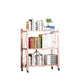 Foldable Bookshelf Scandinavian Style Bookcase for Home Office with Casters 28"L x 14.2"W x 33.9"H Pink Clearhalo 'Bookcases' 'furn' 'furn_bookcases' 'Furniture' 'furniture_bookcases' 'Office Furniture' 4887104