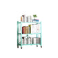 Foldable Bookshelf Scandinavian Style Bookcase for Home Office with Casters 28"L x 14.2"W x 33.9"H Blue Clearhalo 'Bookcases' 'furn' 'furn_bookcases' 'Furniture' 'furniture_bookcases' 'Office Furniture' 4887107