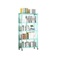 Foldable Bookshelf Scandinavian Style Bookcase for Home Office with Casters 28"L x 14.2"W x 63.4"H Blue Clearhalo 'Bookcases' 'furn' 'furn_bookcases' 'Furniture' 'furniture_bookcases' 'Office Furniture' 4887109