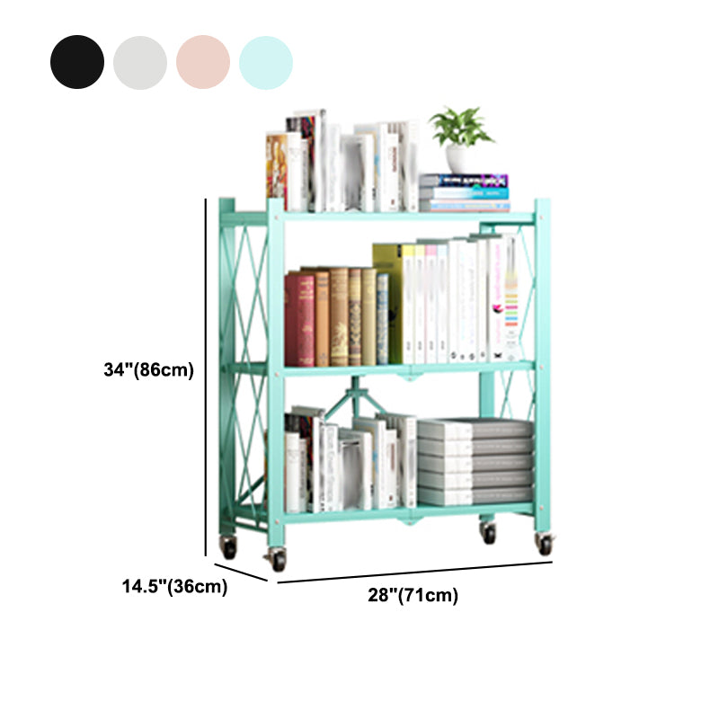 Foldable Bookshelf Scandinavian Style Bookcase for Home Office with Casters Clearhalo 'Bookcases' 'furn' 'furn_bookcases' 'Furniture' 'furniture_bookcases' 'Office Furniture' 4887110
