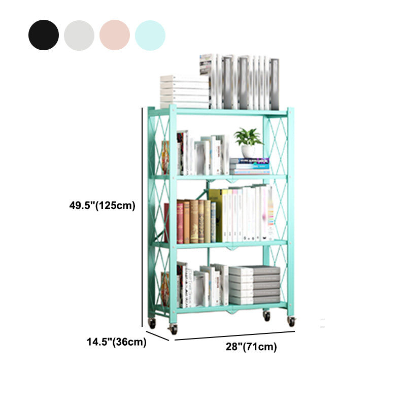 Foldable Bookshelf Scandinavian Style Bookcase for Home Office with Casters Clearhalo 'Bookcases' 'furn' 'furn_bookcases' 'Furniture' 'furniture_bookcases' 'Office Furniture' 4887111