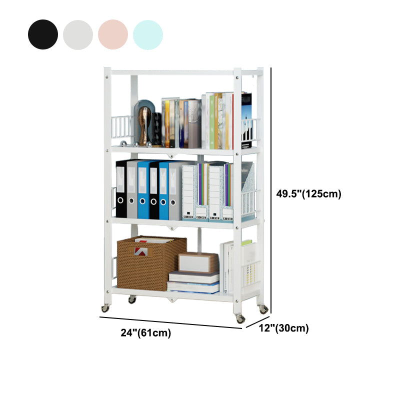 Foldable Bookshelf Scandinavian Style Bookcase for Home Office with Casters Clearhalo 'Bookcases' 'furn' 'furn_bookcases' 'Furniture' 'furniture_bookcases' 'Office Furniture' 4887114