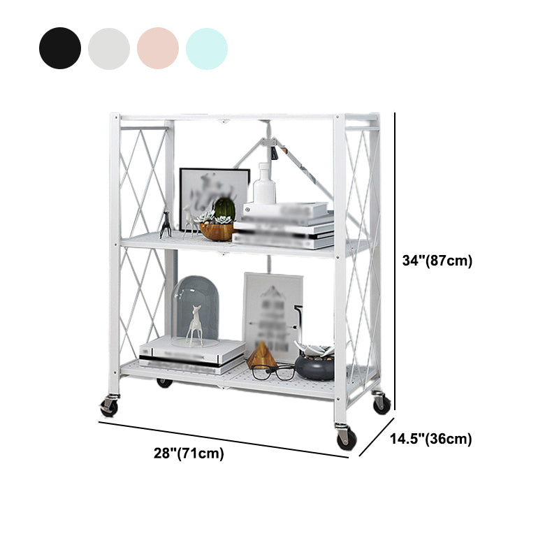Foldable Bookshelf Scandinavian Style Bookcase for Home Office with Casters Clearhalo 'Bookcases' 'furn' 'furn_bookcases' 'Furniture' 'furniture_bookcases' 'Office Furniture' 4887117