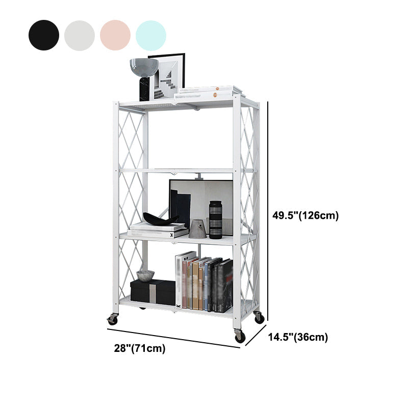 Foldable Bookshelf Scandinavian Style Bookcase for Home Office with Casters Clearhalo 'Bookcases' 'furn' 'furn_bookcases' 'Furniture' 'furniture_bookcases' 'Office Furniture' 4887118