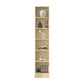 Scandinavian Manufactured Wood Standard Bookshelf Vertical Closed Back Bookcase 13.8"L x 9.4"W x 70.9"H Natural Bookcases Clearhalo 'Bookcases' 'furn' 'furn_bookcases' 'Furniture' 'furniture_bookcases' 'Office Furniture' 4887131