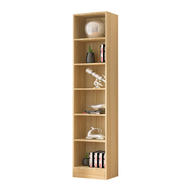 Scandinavian Manufactured Wood Standard Bookshelf Vertical Closed Back Bookcase 13.8"L x 9.4"W x 70.9"H Walnut Bookcases Clearhalo 'Bookcases' 'furn' 'furn_bookcases' 'Furniture' 'furniture_bookcases' 'Office Furniture' 4887133