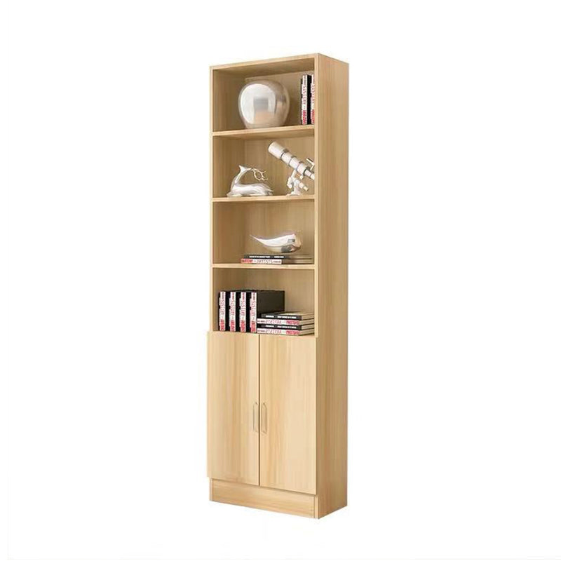 Scandinavian Manufactured Wood Standard Bookshelf Vertical Closed Back Bookcase 23.6"L x 9.4"W x 70.9"H Walnut Cabinets Clearhalo 'Bookcases' 'furn' 'furn_bookcases' 'Furniture' 'furniture_bookcases' 'Office Furniture' 4887139