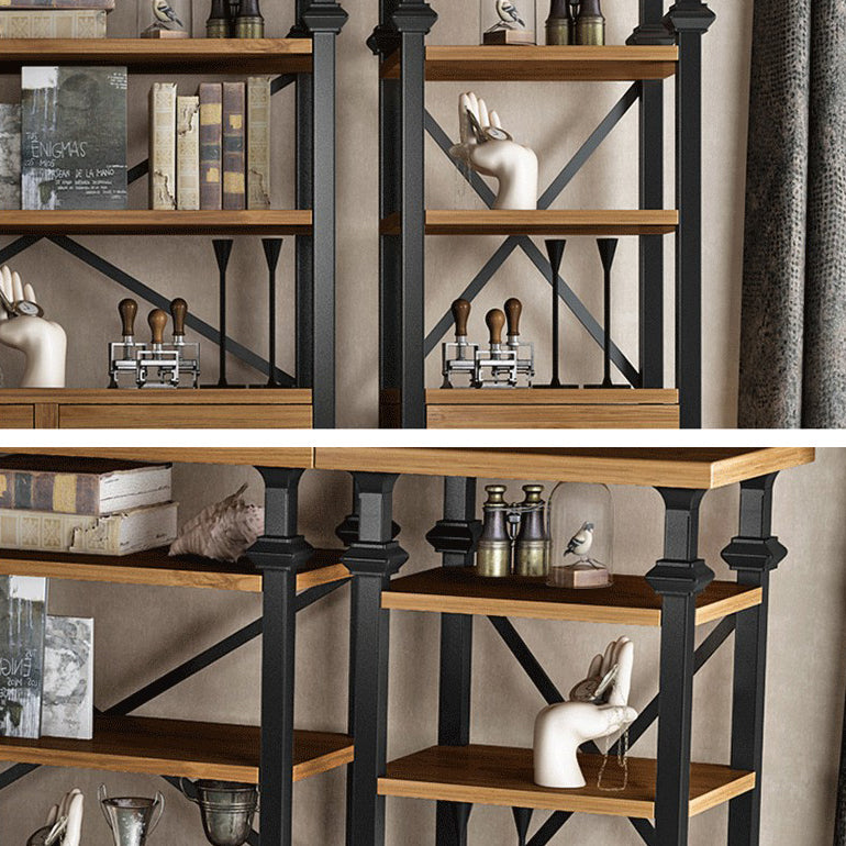 Solid Wood Bookshelf Industrial Style Open Back Bookcase for Home Office Clearhalo 'Bookcases' 'furn' 'furn_bookcases' 'Furniture' 'furniture_bookcases' 'Office Furniture' 4887152