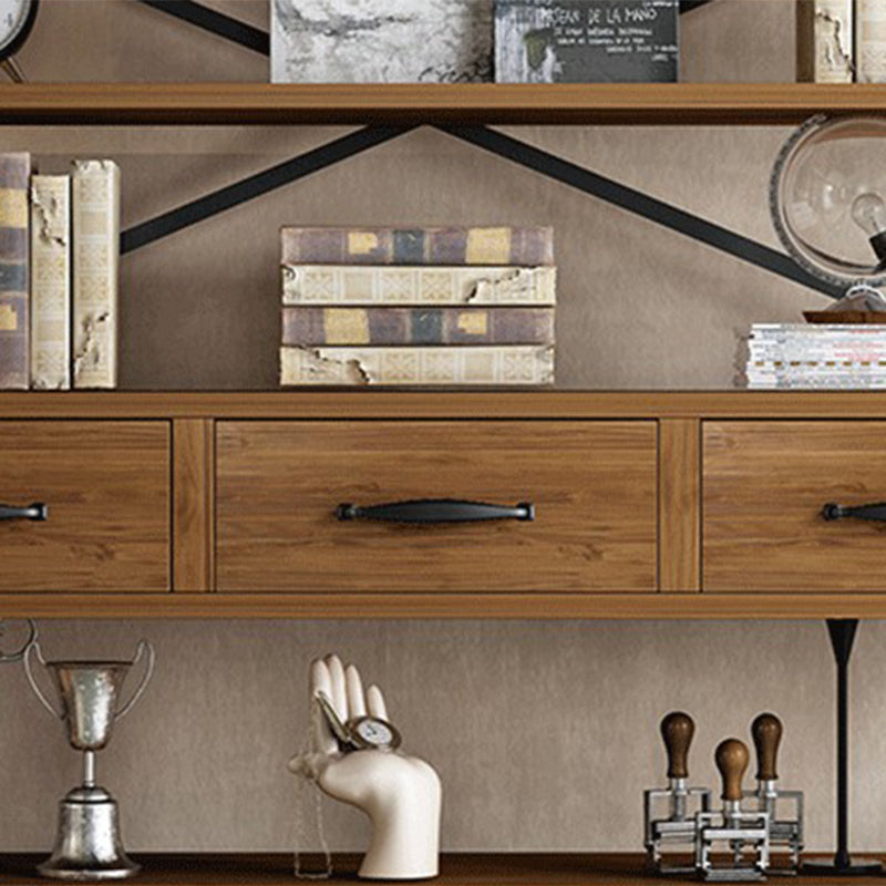 Solid Wood Bookshelf Industrial Style Open Back Bookcase for Home Office Clearhalo 'Bookcases' 'furn' 'furn_bookcases' 'Furniture' 'furniture_bookcases' 'Office Furniture' 4887153