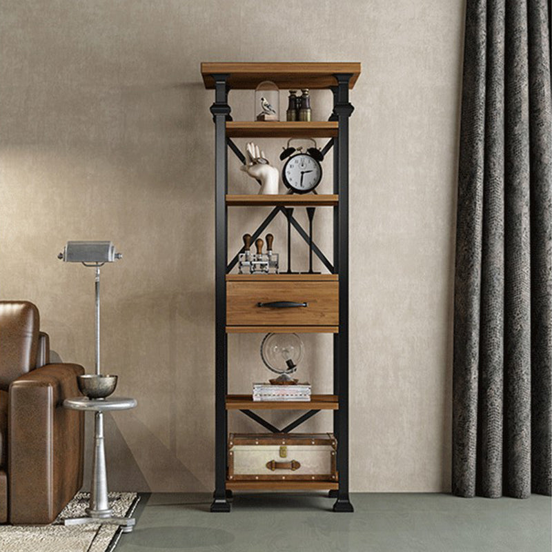 Solid Wood Bookshelf Industrial Style Open Back Bookcase for Home Office Clearhalo 'Bookcases' 'furn' 'furn_bookcases' 'Furniture' 'furniture_bookcases' 'Office Furniture' 4887154