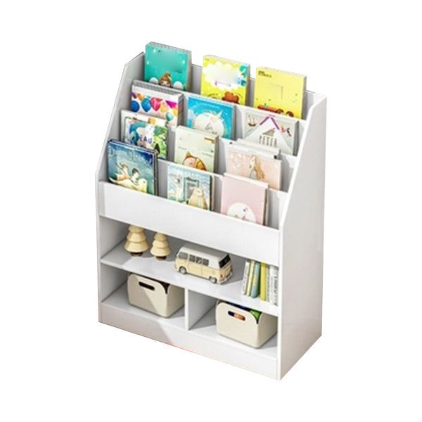 Manufactured Wood Ladder Bookshelf Scandinavian Vertical Closed Back Bookcase 24.4"L x 11.8"W x 39.4"H White Clearhalo 'Bookcases' 'furn' 'furn_bookcases' 'Furniture' 'furniture_bookcases' 'Office Furniture' 4887172