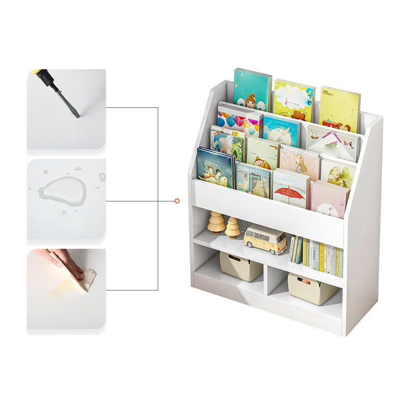 Manufactured Wood Ladder Bookshelf Scandinavian Vertical Closed Back Bookcase Clearhalo 'Bookcases' 'furn' 'furn_bookcases' 'Furniture' 'furniture_bookcases' 'Office Furniture' 4887176