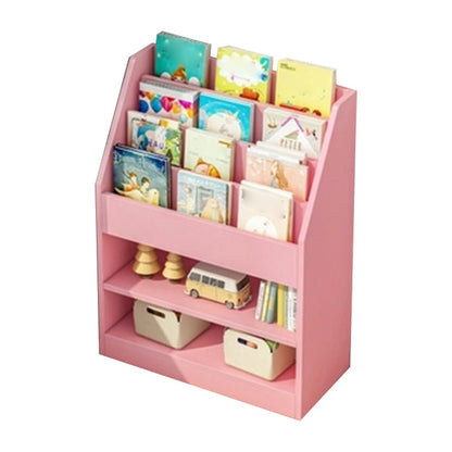 Manufactured Wood Ladder Bookshelf Scandinavian Vertical Closed Back Bookcase 16.5"L x 11.8"W x 39.4"H Pink Clearhalo 'Bookcases' 'furn' 'furn_bookcases' 'Furniture' 'furniture_bookcases' 'Office Furniture' 4887177