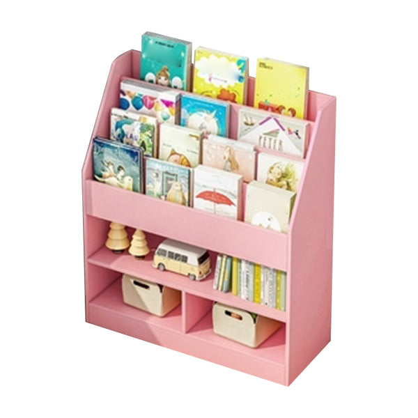 Manufactured Wood Ladder Bookshelf Scandinavian Vertical Closed Back Bookcase 32.3"L x 11.8"W x 39.4"H Pink Clearhalo 'Bookcases' 'furn' 'furn_bookcases' 'Furniture' 'furniture_bookcases' 'Office Furniture' 4887181