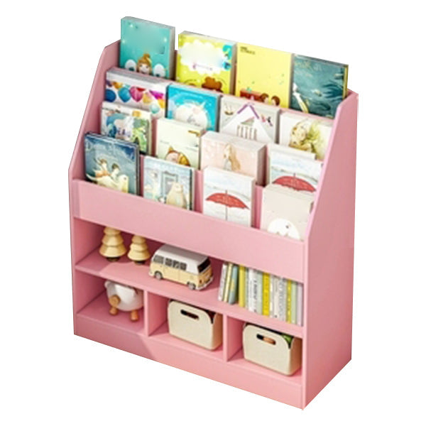 Manufactured Wood Ladder Bookshelf Scandinavian Vertical Closed Back Bookcase 36.2"L x 11.8"W x 39.4"H Pink Clearhalo 'Bookcases' 'furn' 'furn_bookcases' 'Furniture' 'furniture_bookcases' 'Office Furniture' 4887183