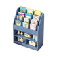 Manufactured Wood Ladder Bookshelf Scandinavian Vertical Closed Back Bookcase 24.4"L x 11.8"W x 39.4"H Blue Clearhalo 'Bookcases' 'furn' 'furn_bookcases' 'Furniture' 'furniture_bookcases' 'Office Furniture' 4887187