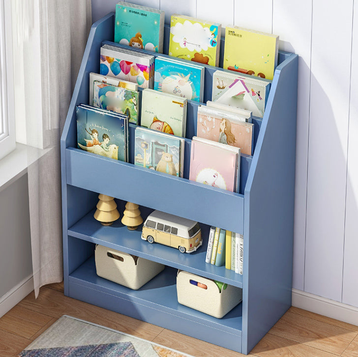 Manufactured Wood Ladder Bookshelf Scandinavian Vertical Closed Back Bookcase Clearhalo 'Bookcases' 'furn' 'furn_bookcases' 'Furniture' 'furniture_bookcases' 'Office Furniture' 4887188