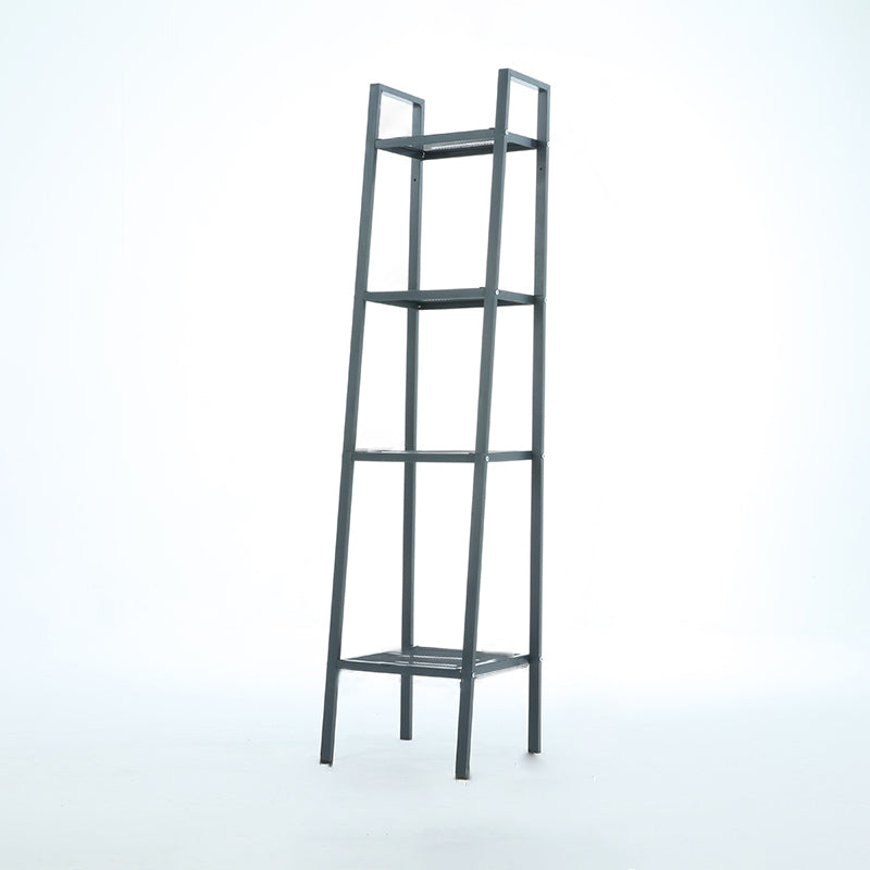 Scandinavian Open Ladder Bookshelf Metal Bookcase for Living Room 13.8"L x 13.8"W x 57.9"H Black Clearhalo 'Bookcases' 'furn' 'furn_bookcases' 'Furniture' 'furniture_bookcases' 'Office Furniture' 4887196