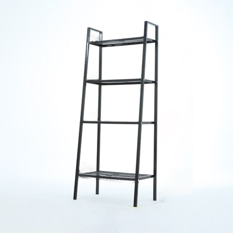 Scandinavian Open Ladder Bookshelf Metal Bookcase for Living Room 23.6"L x 13.8"W x 57.9"H Black Clearhalo 'Bookcases' 'furn' 'furn_bookcases' 'Furniture' 'furniture_bookcases' 'Office Furniture' 4887197