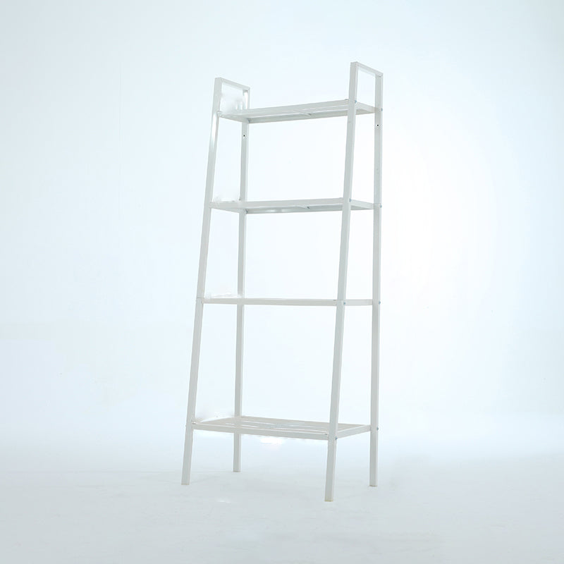 Scandinavian Open Ladder Bookshelf Metal Bookcase for Living Room 23.6"L x 13.8"W x 57.9"H White Clearhalo 'Bookcases' 'furn' 'furn_bookcases' 'Furniture' 'furniture_bookcases' 'Office Furniture' 4887204