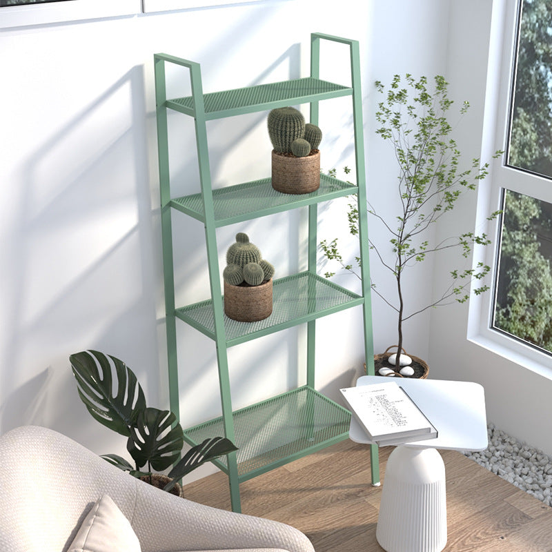 Scandinavian Open Ladder Bookshelf Metal Bookcase for Living Room 23.6"L x 13.8"W x 57.9"H Mint Green Clearhalo 'Bookcases' 'furn' 'furn_bookcases' 'Furniture' 'furniture_bookcases' 'Office Furniture' 4887209