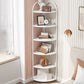 Scandinavian Open Corner Bookshelf with Iron Frame Manufactured Wood Bookcase 11.8"L x 11.8"W x 68.1"H White Clearhalo 'Bookcases' 'furn' 'furn_bookcases' 'Furniture' 'furniture_bookcases' 'Office Furniture' 4887227