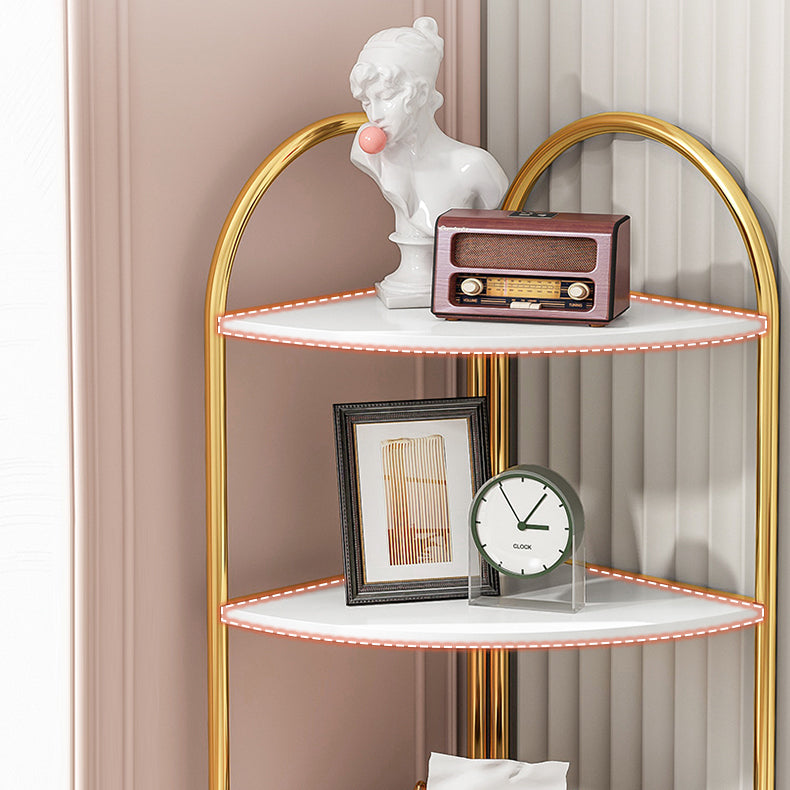 Scandinavian Open Corner Bookshelf with Iron Frame Manufactured Wood Bookcase Clearhalo 'Bookcases' 'furn' 'furn_bookcases' 'Furniture' 'furniture_bookcases' 'Office Furniture' 4887230