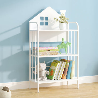 Open Back Bookshelf Scandinavian Style Bookcase for Home Study Room 23.6"L x 11"W x 43.3"H White Shelves Clearhalo 'Bookcases' 'furn' 'furn_bookcases' 'Furniture' 'furniture_bookcases' 'Office Furniture' 4887247
