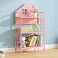Open Back Bookshelf Scandinavian Style Bookcase for Home Study Room 23.6"L x 11"W x 43.3"H Pink Shelves Clearhalo 'Bookcases' 'furn' 'furn_bookcases' 'Furniture' 'furniture_bookcases' 'Office Furniture' 4887254