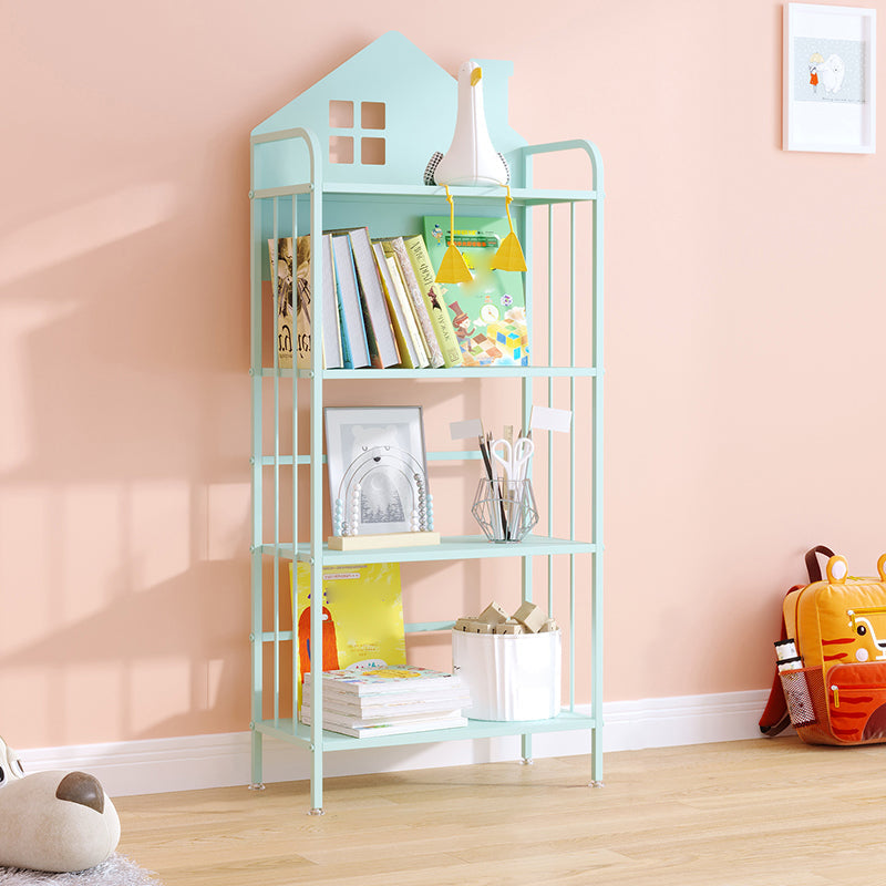 Open Back Bookshelf Scandinavian Style Bookcase for Home Study Room 23.6"L x 11"W x 55.1"H Blue Shelves Clearhalo 'Bookcases' 'furn' 'furn_bookcases' 'Furniture' 'furniture_bookcases' 'Office Furniture' 4887264