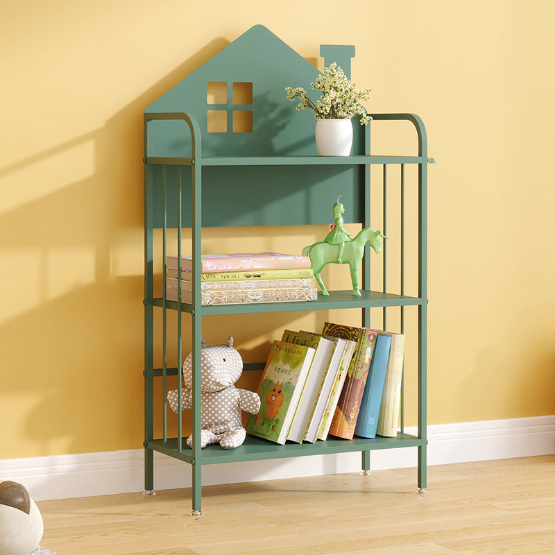 Open Back Bookshelf Scandinavian Style Bookcase for Home Study Room 23.6"L x 11"W x 43.3"H Green Shelves Clearhalo 'Bookcases' 'furn' 'furn_bookcases' 'Furniture' 'furniture_bookcases' 'Office Furniture' 4887270