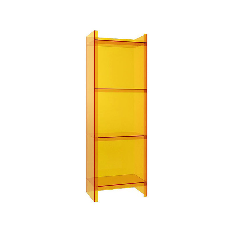 Closed Back Bookcase Scandinavian Style Bookshelf for Home Office Study Room 15.7"L x 9.8"W x 46.5"H Orange Clearhalo 'Bookcases' 'furn' 'furn_bookcases' 'Furniture' 'furniture_bookcases' 'Office Furniture' 4887298