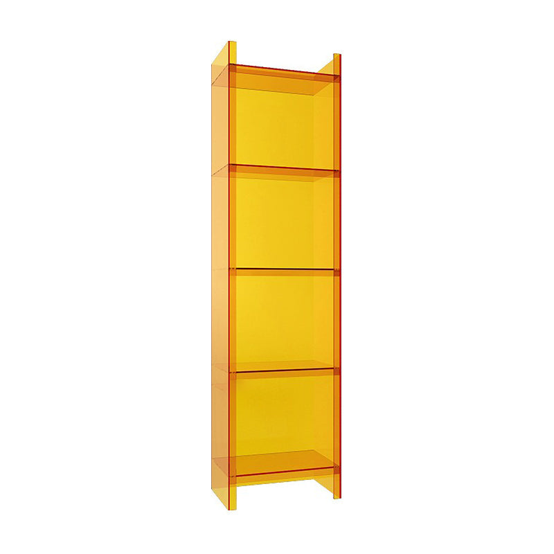 Closed Back Bookcase Scandinavian Style Bookshelf for Home Office Study Room 15.7"L x 9.8"W x 59.8"H Orange Clearhalo 'Bookcases' 'furn' 'furn_bookcases' 'Furniture' 'furniture_bookcases' 'Office Furniture' 4887300
