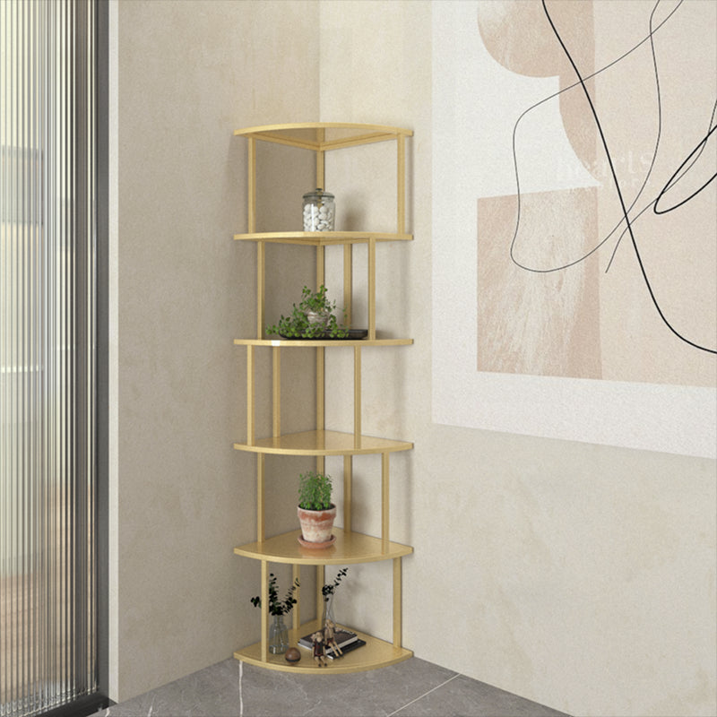 Scandinavian Iron Corner Bookshelf Vertical Open Bookcase for Bedroom Clearhalo 'Bookcases' 'furn' 'furn_bookcases' 'Furniture' 'furniture_bookcases' 'Office Furniture' 4887307