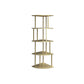 Scandinavian Iron Corner Bookshelf Vertical Open Bookcase for Bedroom 13.8"L x 13.8"W x 50.4"H Gold Clearhalo 'Bookcases' 'furn' 'furn_bookcases' 'Furniture' 'furniture_bookcases' 'Office Furniture' 4887308