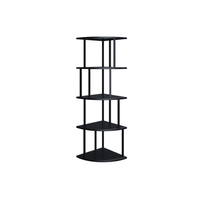 Scandinavian Iron Corner Bookshelf Vertical Open Bookcase for Bedroom 13.8"L x 13.8"W x 50.4"H Black Clearhalo 'Bookcases' 'furn' 'furn_bookcases' 'Furniture' 'furniture_bookcases' 'Office Furniture' 4887309