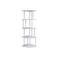 Scandinavian Iron Corner Bookshelf Vertical Open Bookcase for Bedroom 13.8"L x 13.8"W x 50.4"H White Clearhalo 'Bookcases' 'furn' 'furn_bookcases' 'Furniture' 'furniture_bookcases' 'Office Furniture' 4887315