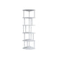 Scandinavian Iron Corner Bookshelf Vertical Open Bookcase for Bedroom 13.8"L x 13.8"W x 63"H White Clearhalo 'Bookcases' 'furn' 'furn_bookcases' 'Furniture' 'furniture_bookcases' 'Office Furniture' 4887317