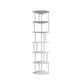 Scandinavian Iron Corner Bookshelf Vertical Open Bookcase for Bedroom 13.8"L x 13.8"W x 75.6"H White Clearhalo 'Bookcases' 'furn' 'furn_bookcases' 'Furniture' 'furniture_bookcases' 'Office Furniture' 4887323