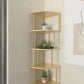Scandinavian Iron Corner Bookshelf Vertical Open Bookcase for Bedroom Clearhalo 'Bookcases' 'furn' 'furn_bookcases' 'Furniture' 'furniture_bookcases' 'Office Furniture' 4887324