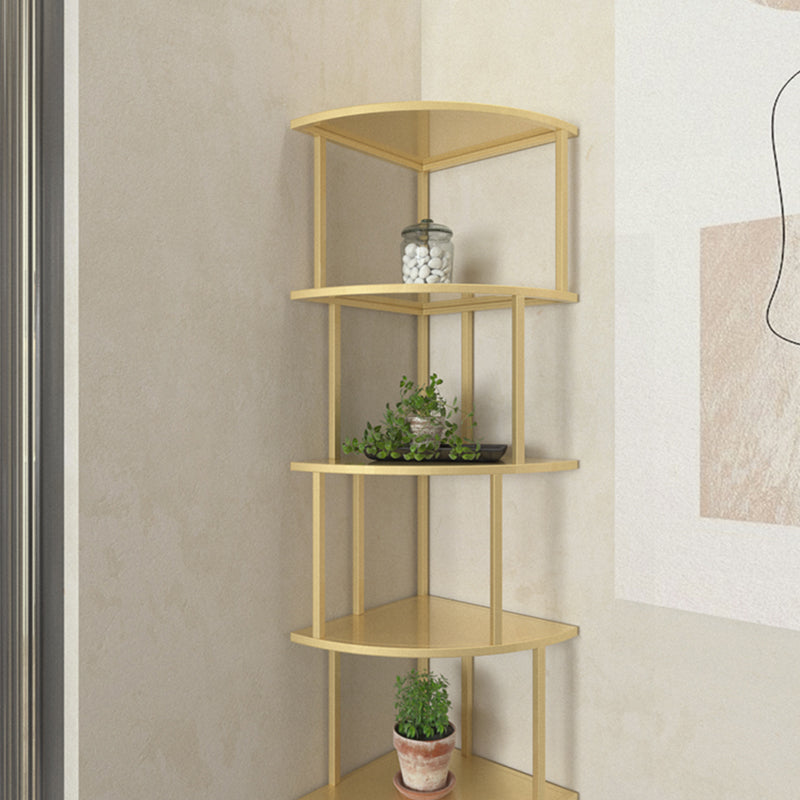 Scandinavian Iron Corner Bookshelf Vertical Open Bookcase for Bedroom Clearhalo 'Bookcases' 'furn' 'furn_bookcases' 'Furniture' 'furniture_bookcases' 'Office Furniture' 4887324