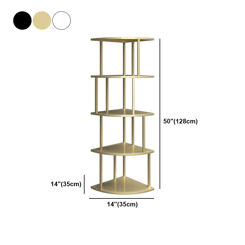 Scandinavian Iron Corner Bookshelf Vertical Open Bookcase for Bedroom Clearhalo 'Bookcases' 'furn' 'furn_bookcases' 'Furniture' 'furniture_bookcases' 'Office Furniture' 4887325