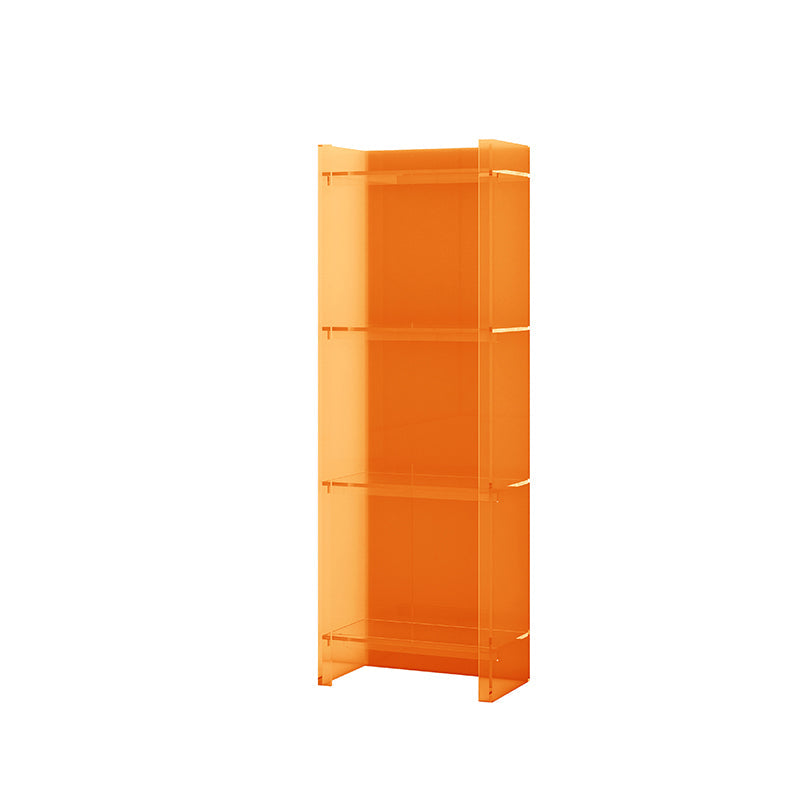 Closed Back Bookshelf Scandinavian Style Bookcase for Home Office 15.7"L x 9.8"W x 46.5"H Orange Clearhalo 'Bookcases' 'furn' 'furn_bookcases' 'Furniture' 'furniture_bookcases' 'Office Furniture' 4887348