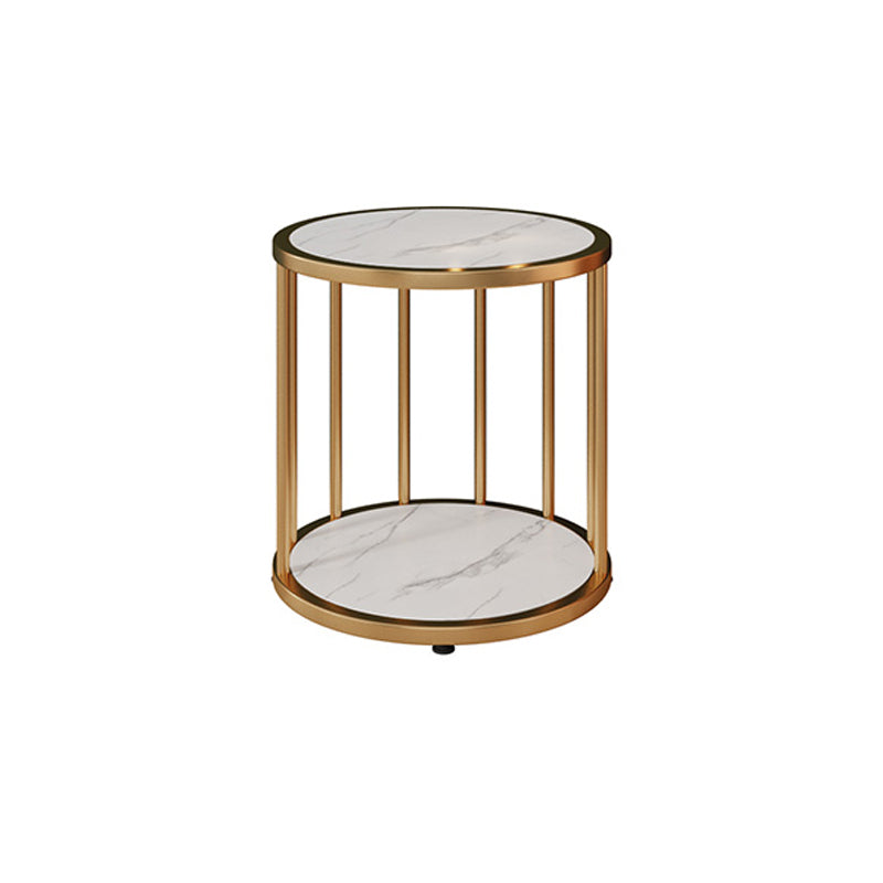 Scandinavian Open Corner Bookshelf with Metal Frame Manufactured Wood Bookcase 12"L x 12"W x 16"H Gold Clearhalo 'Bookcases' 'furn' 'furn_bookcases' 'Furniture' 'furniture_bookcases' 'Office Furniture' 4887357